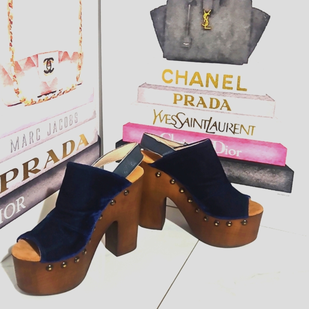 Divine Follie 70s Inspired Studded Platform Sandals